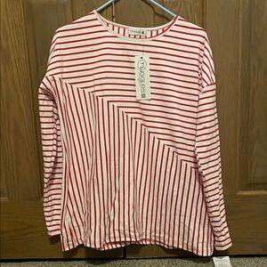 NWT Red and White Striped Long Sleeve Shirt
